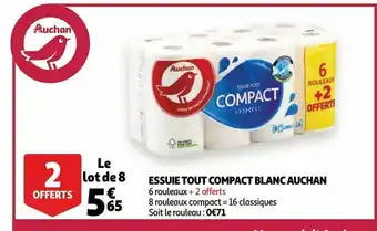 Auchan Essuie tout compact blanc auchan aanbieding