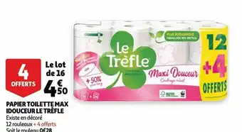 Auchan Papier toilette max idouceur le trefle aanbieding