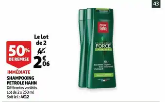 Immediate shampooing petrole hahn 2x250 ml