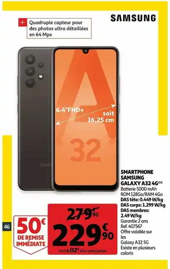 Auchan Samsung galaxy a32 4g aanbieding