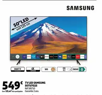 Auchan Samsung tv led 50tu7025 50" aanbieding