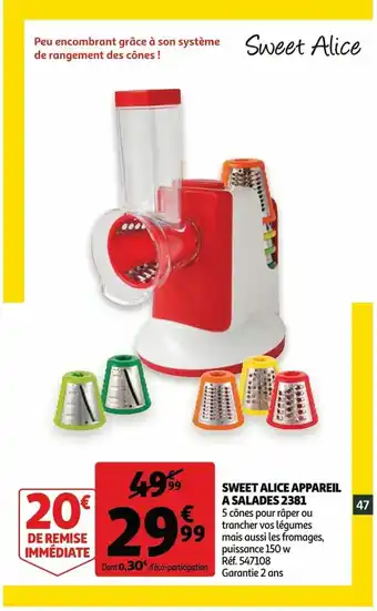 Auchan Sweet alice appareil a salades 2381 aanbieding