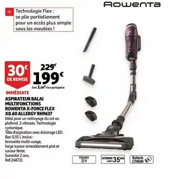 Aspirateur balai multifonctions rowenta x-force flex x8.60 allergy rh9637