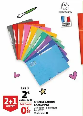 Auchan Chemise carton exacompta 24x32 cm aanbieding