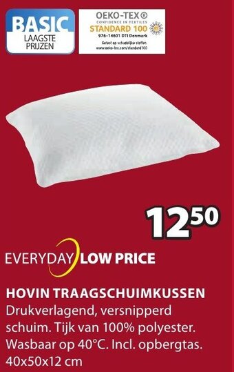 Jysk Hovin Traagschuimkussen aanbieding