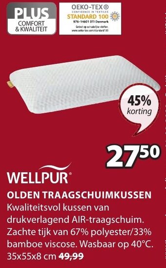 Jysk Wellpur Olden Traagschuimkussen aanbieding