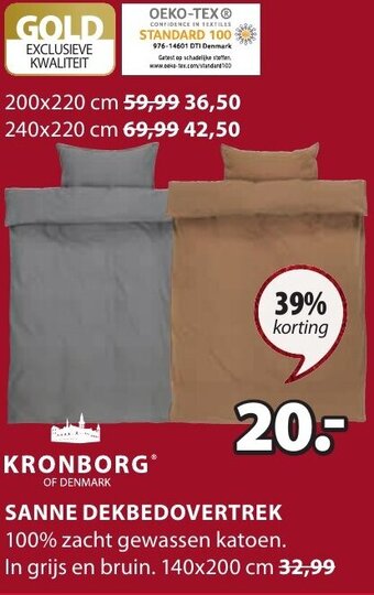 Jysk Kronborg Sanne Dekbedovertrek aanbieding