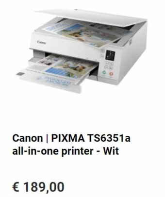 Krëfel Canon PIXMA TS6351a all-in-one printer - wit aanbieding