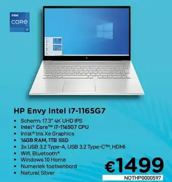 HP Envy Intel i7-1165G7