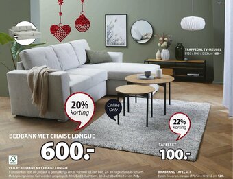 Jysk Vejlby Bedbank Met Chaise Longue aanbieding