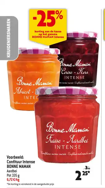 Confituur intense bonne maman aardbei pot 335g