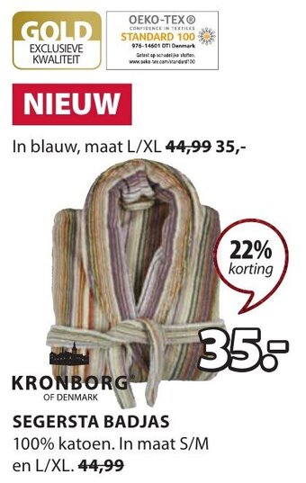 Jysk Kronborg Segersta Badjas aanbieding