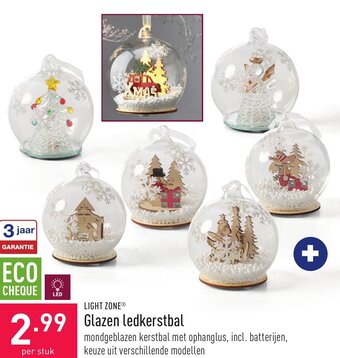 ALDI Glazen ledkerstbal aanbieding