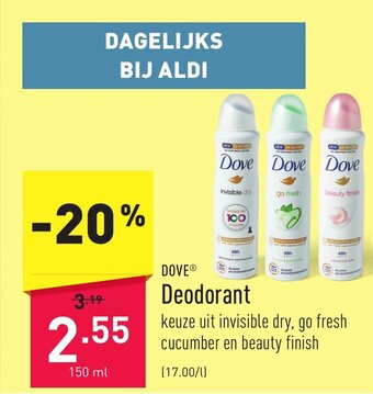ALDI Deodorant 150 ml aanbieding