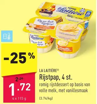 ALDI Rijstpap 4 x 115 gram aanbieding