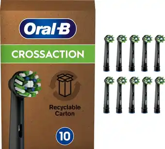 Oral-b crossaction - met cleanmaximiser-technologie - opzetborstels - zwart - 10 stuks
