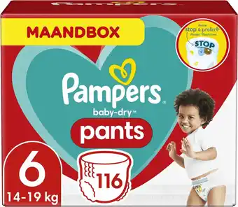 Bol.com Pampers baby-dry pants luierbroekjes - maat 6 (14-19 kg) - 116 stuks - maandbox aanbieding