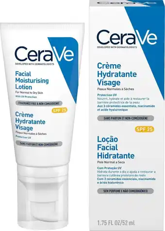Bol.com Cerave - facial moisturizing lotion - dagcréme - normale tot droge huid - spf25 - 52 ml aanbieding