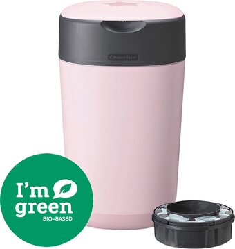 Bol.com Tommee tippee milieuvriendelijke twist & click luieremmer - met 1 navulcassette - roze aanbieding