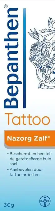 Bol.com Bepanthen tattoo zalf voor verantwoorde zorg van de getatoeëerde huid, 30 gram aanbieding