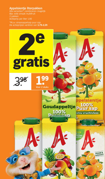 Albert Heijn Appelsientje literpakken aanbieding