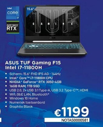 Asus TUF Gaming F15 Intel i7-11800H