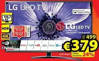 ElectroStock Lg led tv 43un74006lb aanbieding
