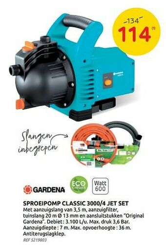 Brico Gardena sproeipomp classic 3000-4 jet set aanbieding