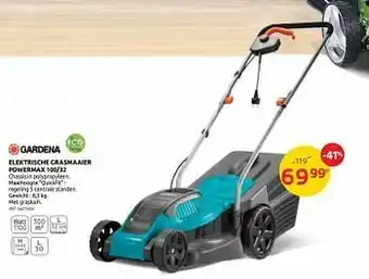 Brico Gardena elektrische grasmaaier powermax 100-32 aanbieding