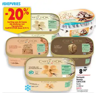 Match Carte D'Or Vanille 2 x 900 ml aanbieding