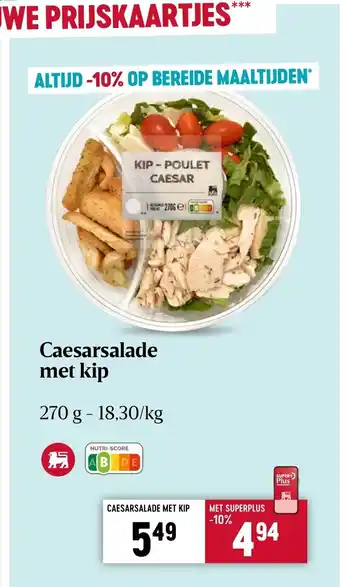 Delhaize Caesarsalade met kip 270 g aanbieding