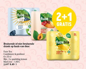 Delhaize Fuze Tea Bruisende of niet bruisende drank op basis van thee aanbieding
