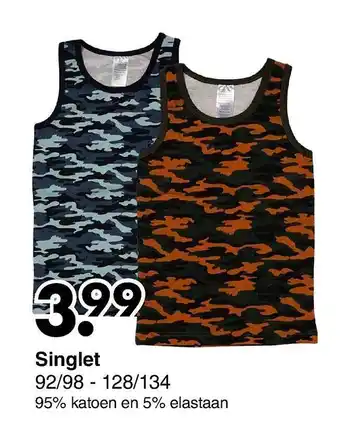 Wibra Singlet 92-98 - 128-134 aanbieding