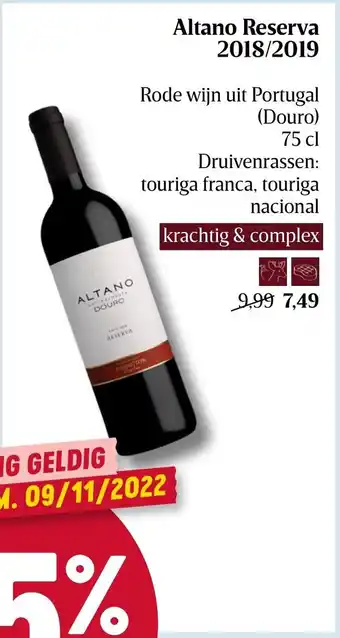 Altano Reserva 2018/2019 Rode wijn uit Portugal (Douro) 75cl