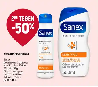 Delhaize Sanex Verzorgingsproduct van 50 ml tot 750 ml aanbieding