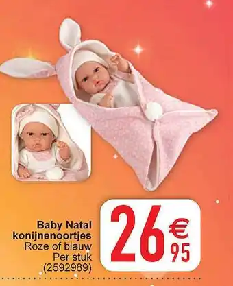 Cora Baby natal konijnenoortjes aanbieding