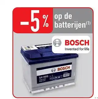 Cora -5% op de batterijen bosch aanbieding