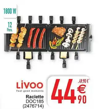 Cora Raclette doc185 livoo aanbieding