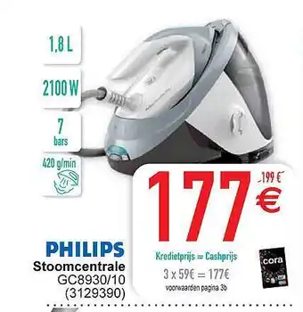 Cora Philips stoomcentrale aanbieding