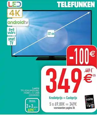Cora Led-tv tfl50auhd20bc aanbieding