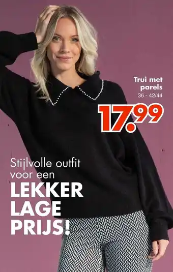 Wibra Trui met parels aanbieding