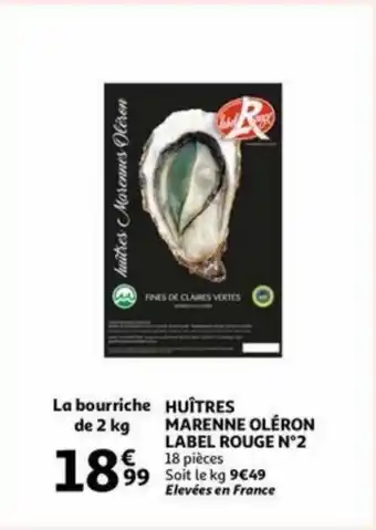 Auchan Huitres marenne oleron label rouge N'2 aanbieding