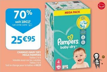 Auchan Changes baby dry mega pampers aanbieding