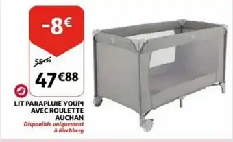 Auchan Lit parapluie youpi avec roulette auchan aanbieding