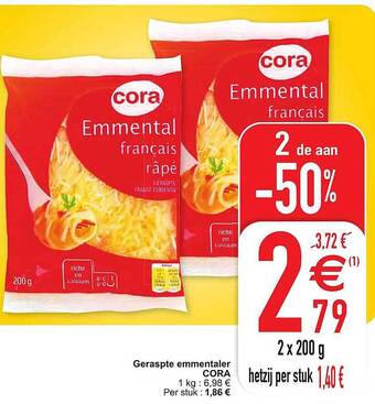 Cora Geraspte emmentaler aanbieding