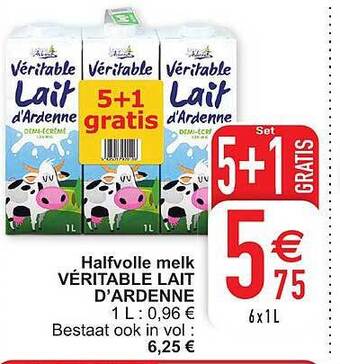 Cora Halfvolle melk véritable lait d'ardenne aanbieding
