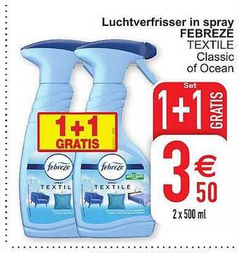 Luchtverfrisser in spray febreze