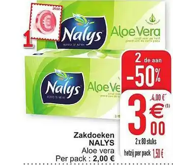 Cora Zakdoeken nalys aanbieding