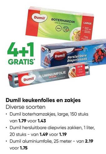 Big Bazar Dumil keukenfolies en zakjes aanbieding
