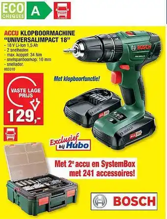 Hubo Bosch klopboormachine aanbieding